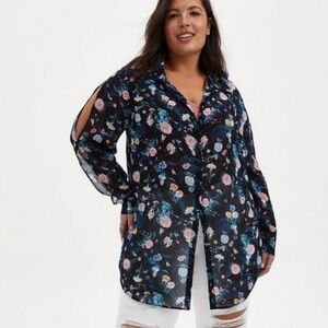 Torrid Disney Alice In Wonderland Button Down Tunic